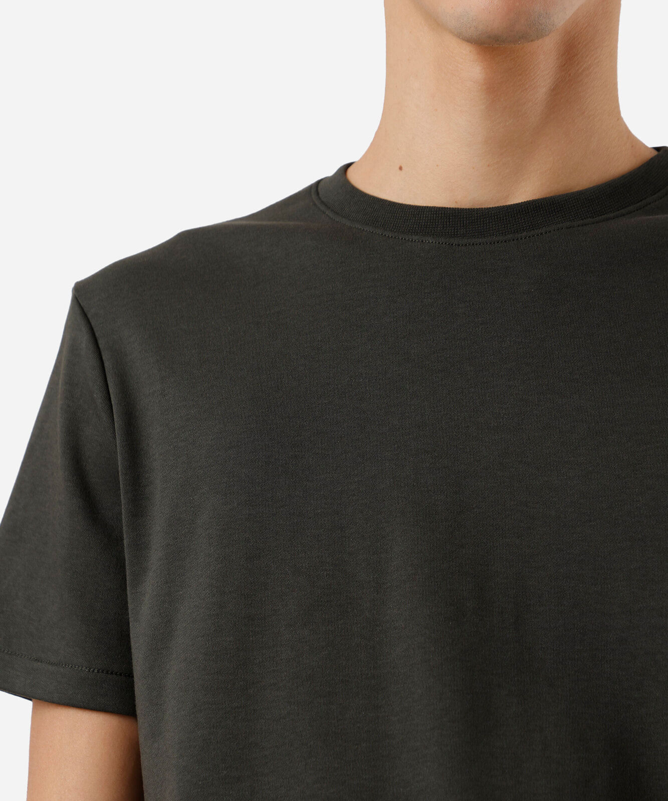 camiseta masculina de algodão peruano slim fit verde