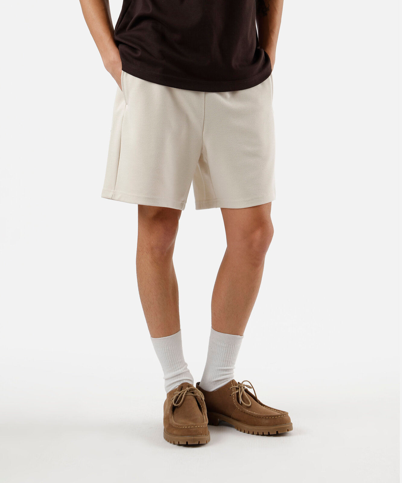bermuda masculina malha texturizada bege