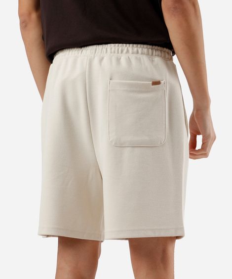 bermuda masculina malha texturizada bege
