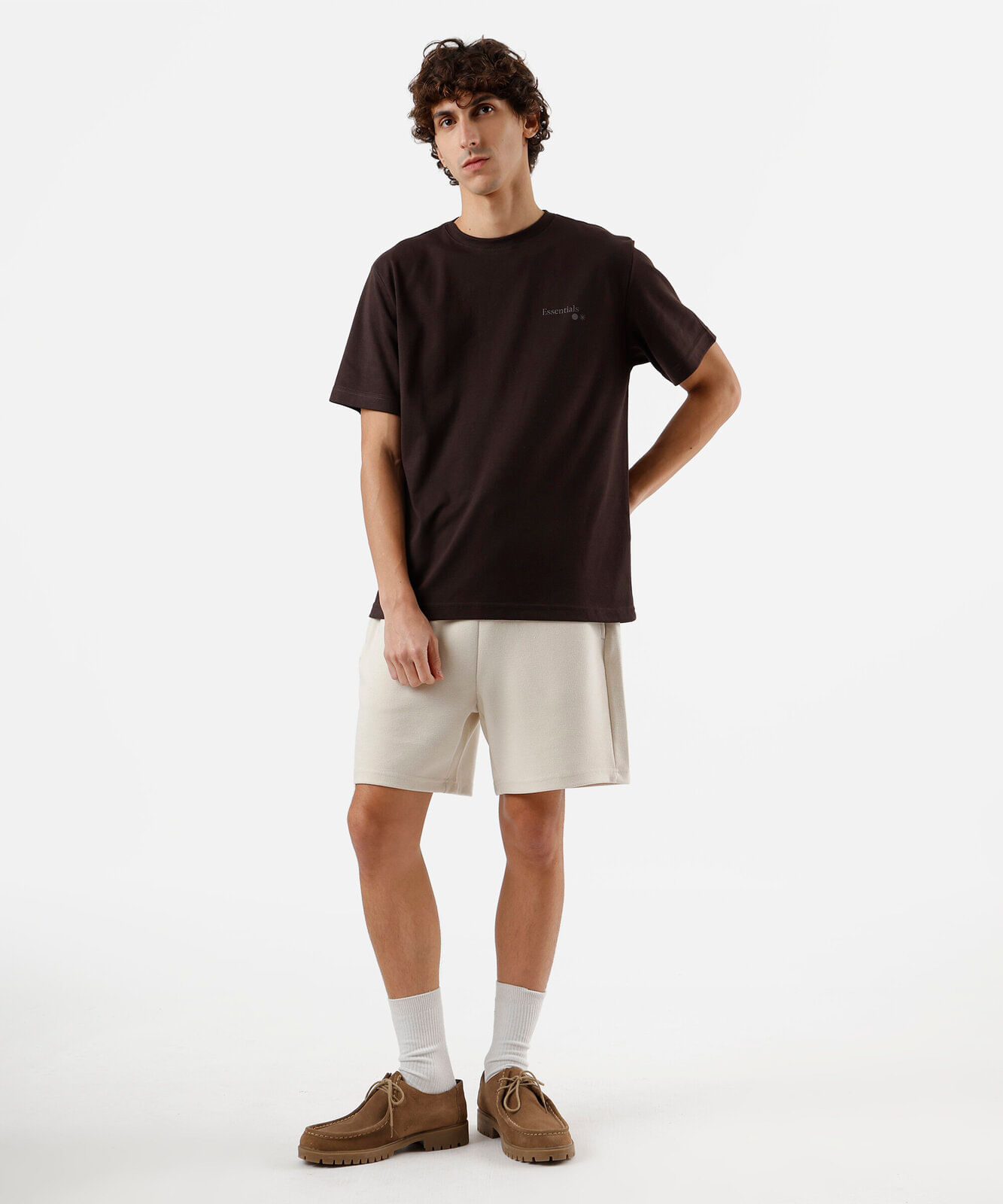 bermuda masculina malha texturizada bege