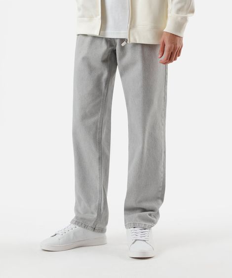 calça reta masculina jeans cinza