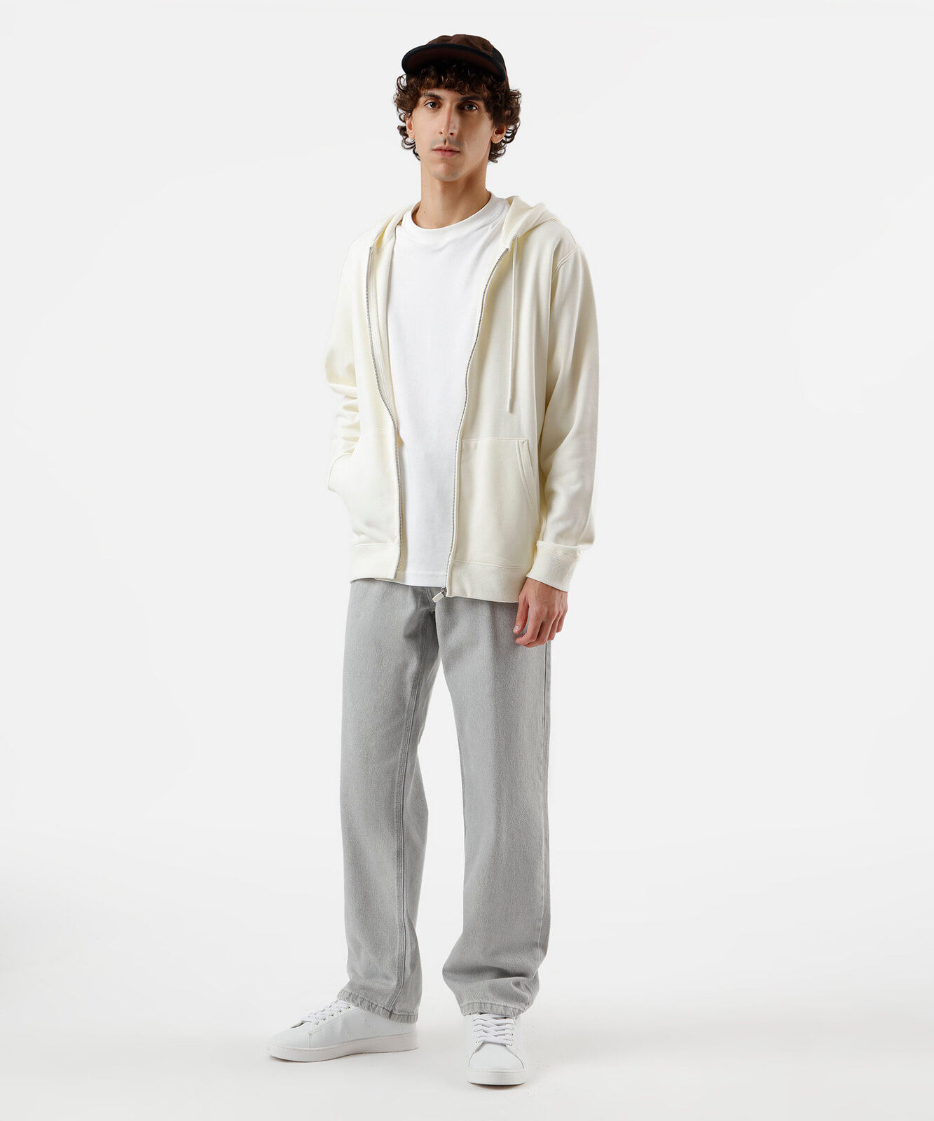 blusão básico masculino de moletom com capuz off white