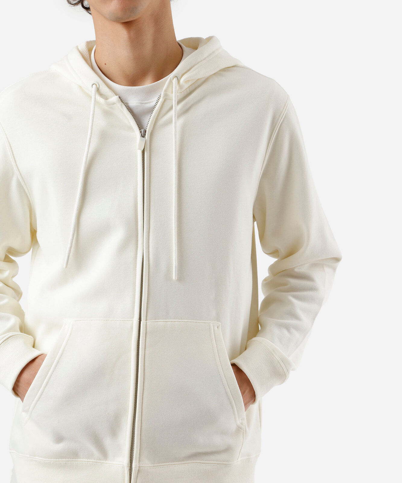 blusão básico masculino de moletom com capuz off white