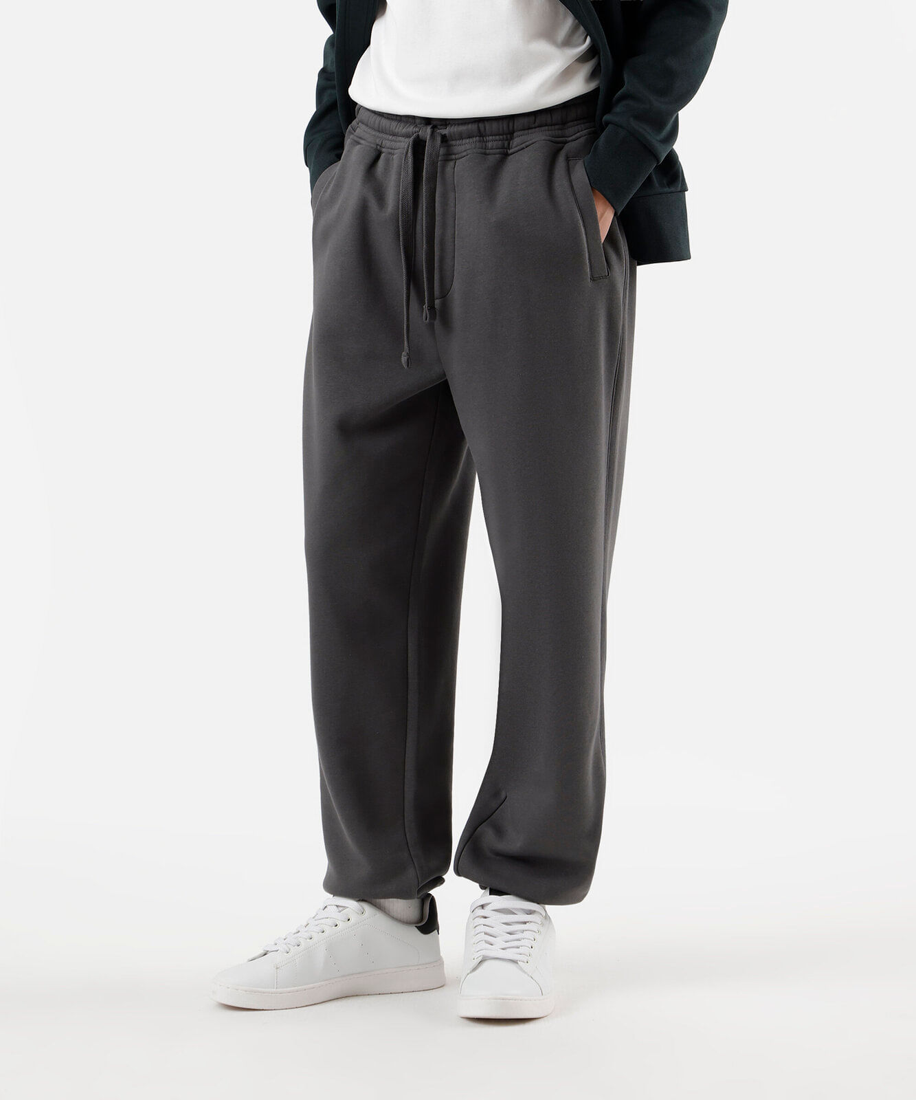 calça masculina de moletom baggy jogger cinza