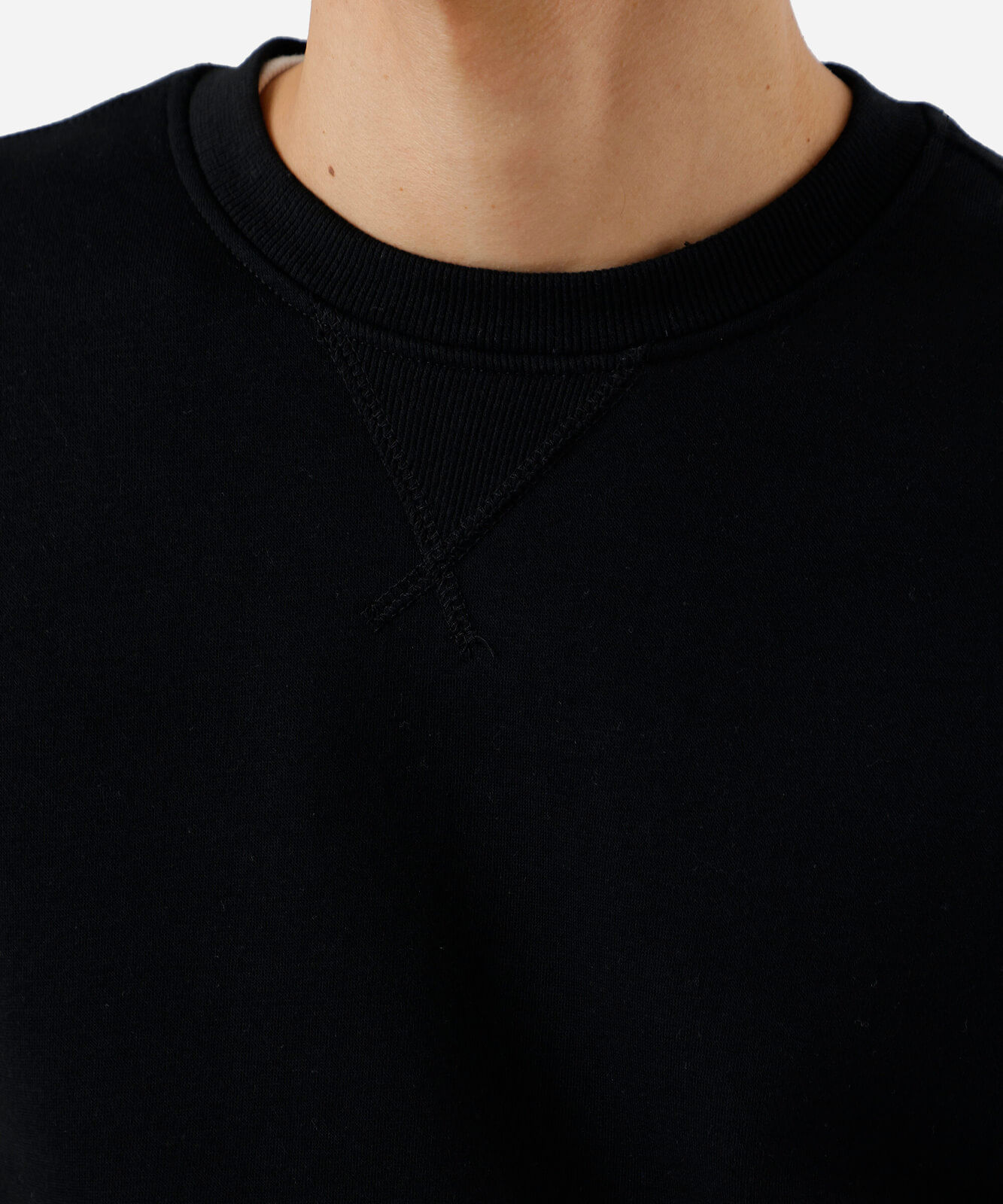 blusão básico masculino de moletom gola redonda manga longa preto