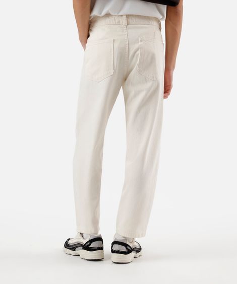 calça chino masculina de sarja  off white