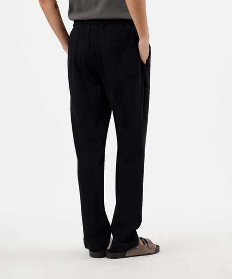 calça masculina relaxed com recortes preta