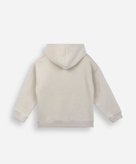 blusão de moletom infantil com capuz california bege