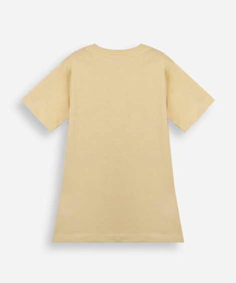 camiseta de algodão infantil manga curta básica amarela