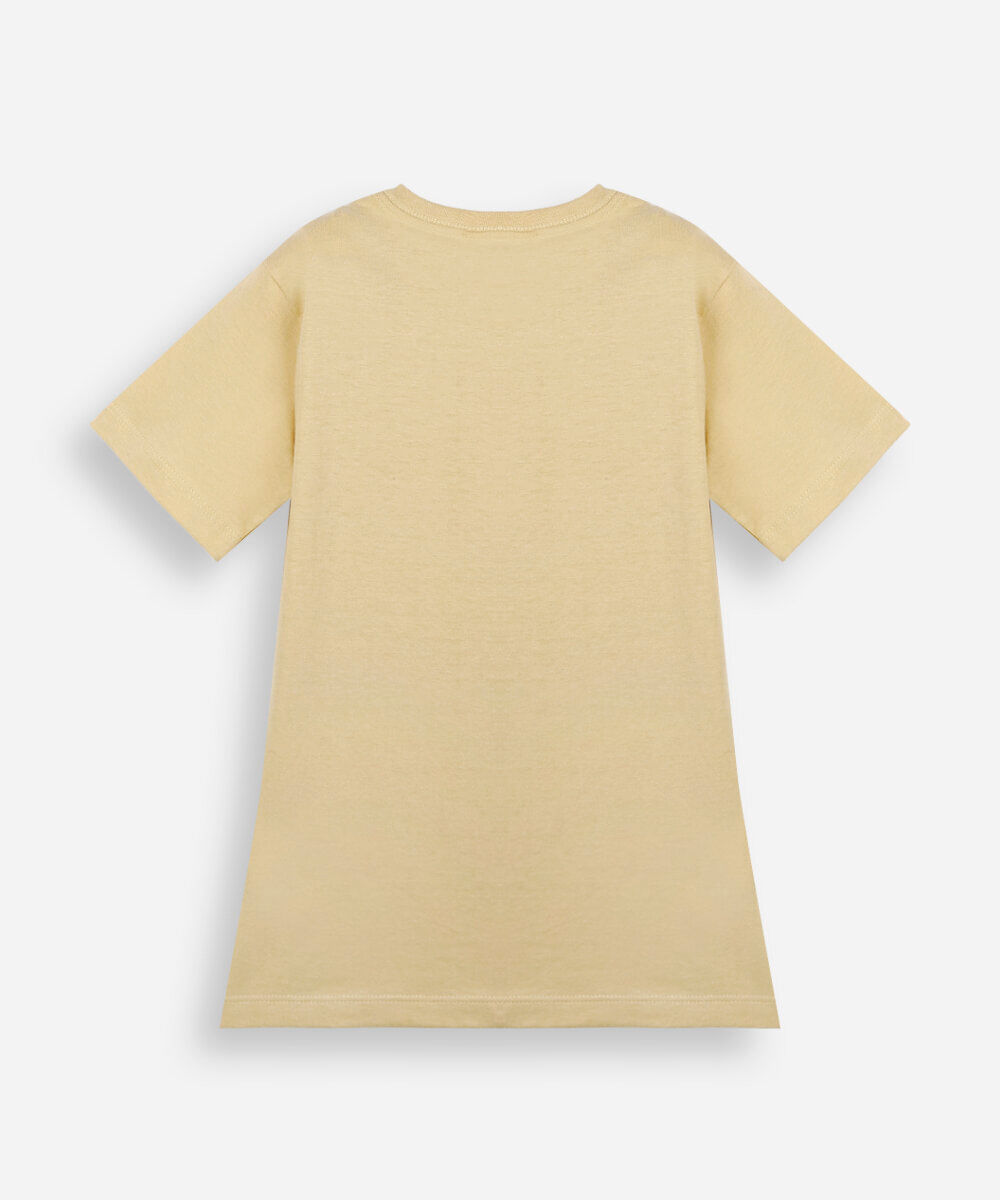 camiseta de algodão infantil manga curta básica amarela