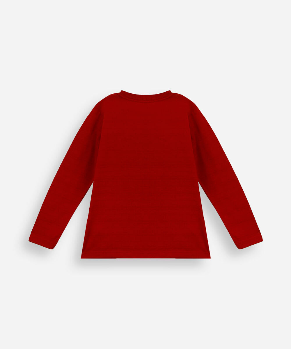 blusa infantil de algodão manga longa homem aranha vermelha