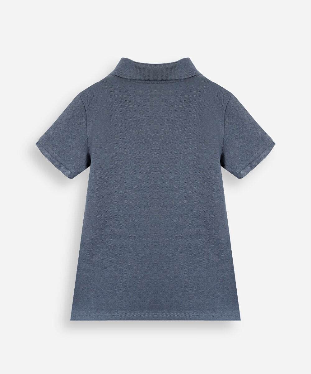 polo de algodão infantil âncora azul