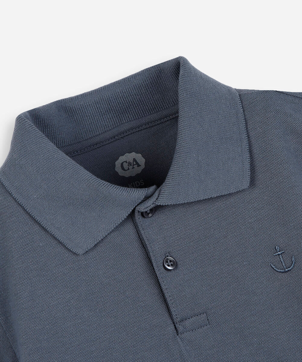 polo de algodão infantil âncora azul
