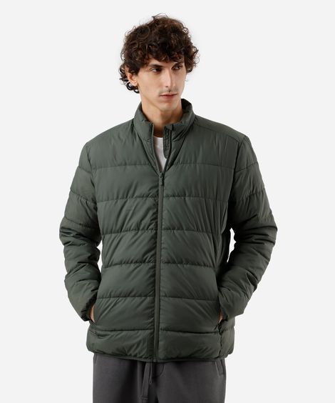jaqueta puffer masculina verde