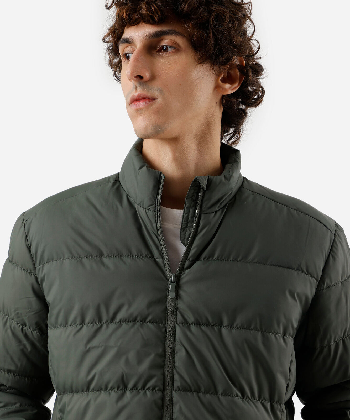 jaqueta puffer masculina verde