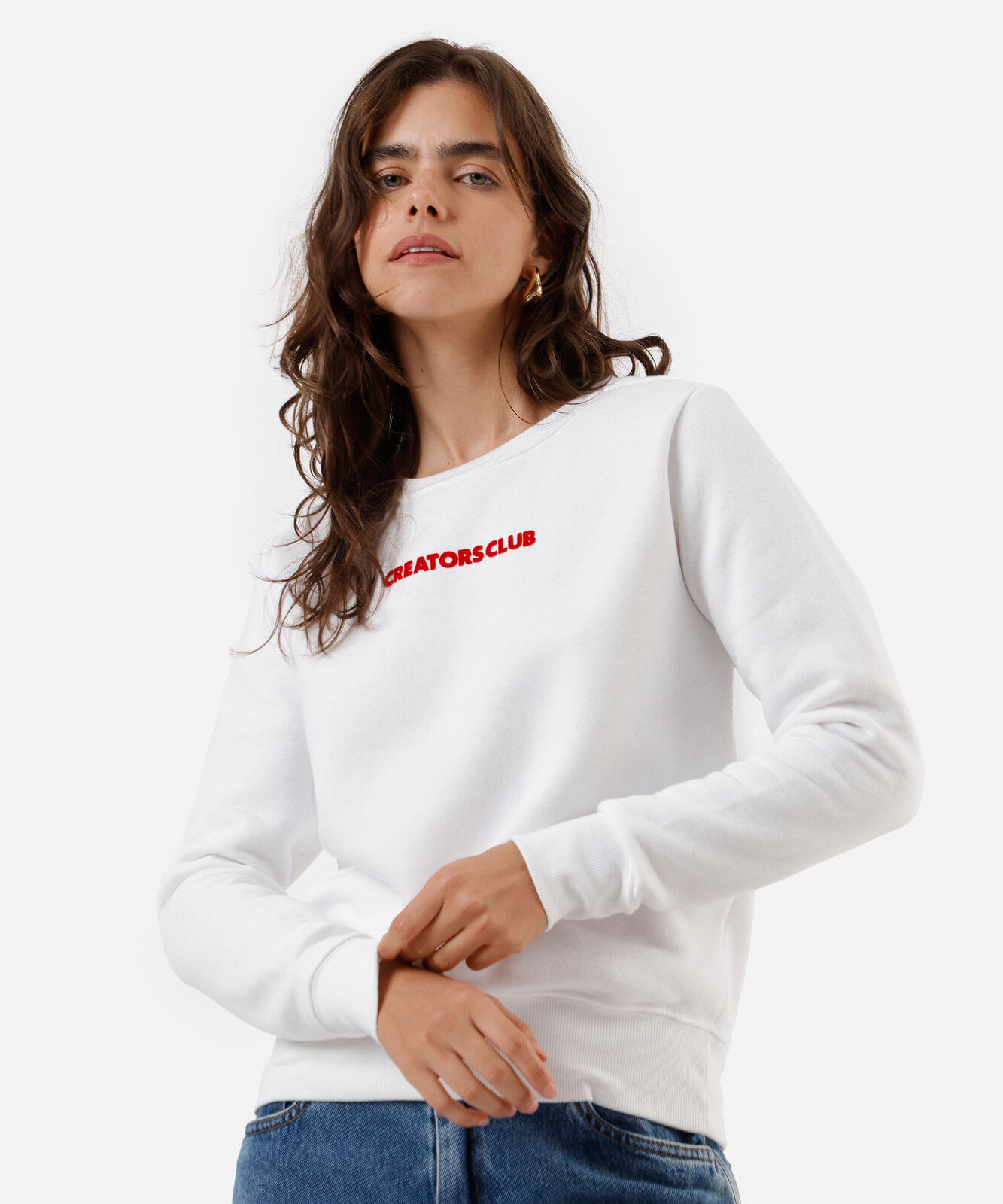 blusão feminino de moletom estampado off white
