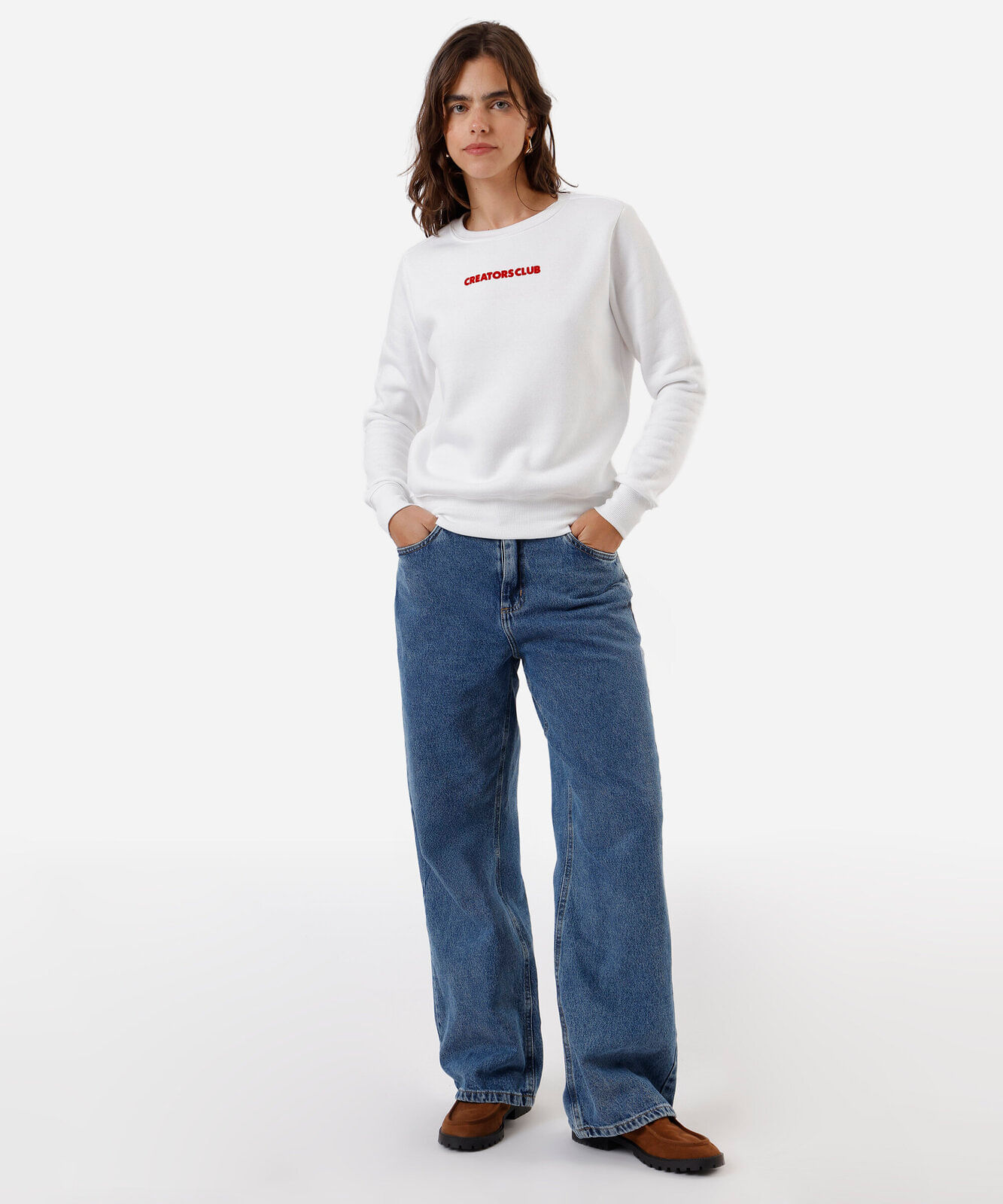 blusão feminino de moletom estampado off white
