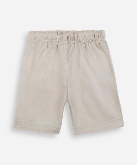 bermuda infantil de algodão com cós elástico bege