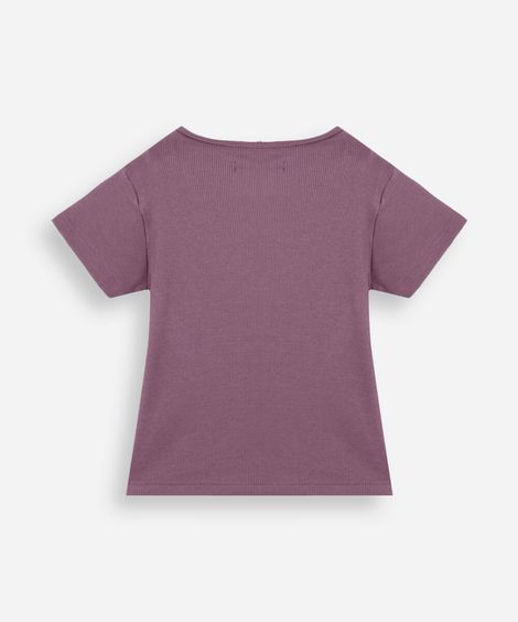 blusa infantil de algodão com laços canelada roxo