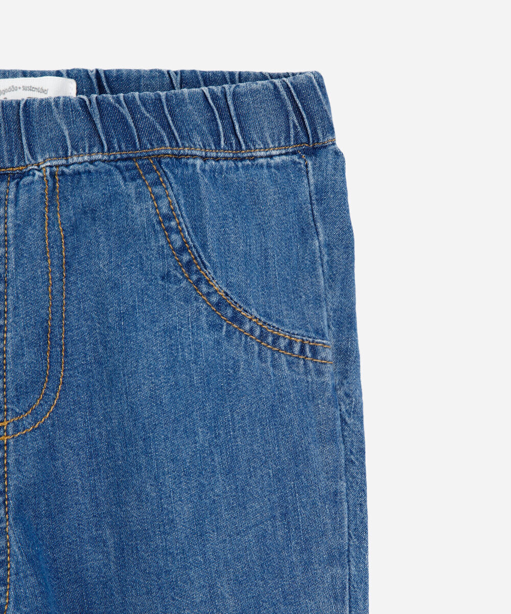 calça reta infantil jeans azul