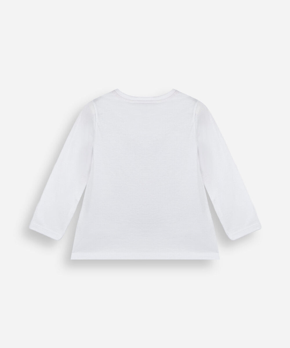 blusa infantil de algodão manga longa borboleta off white