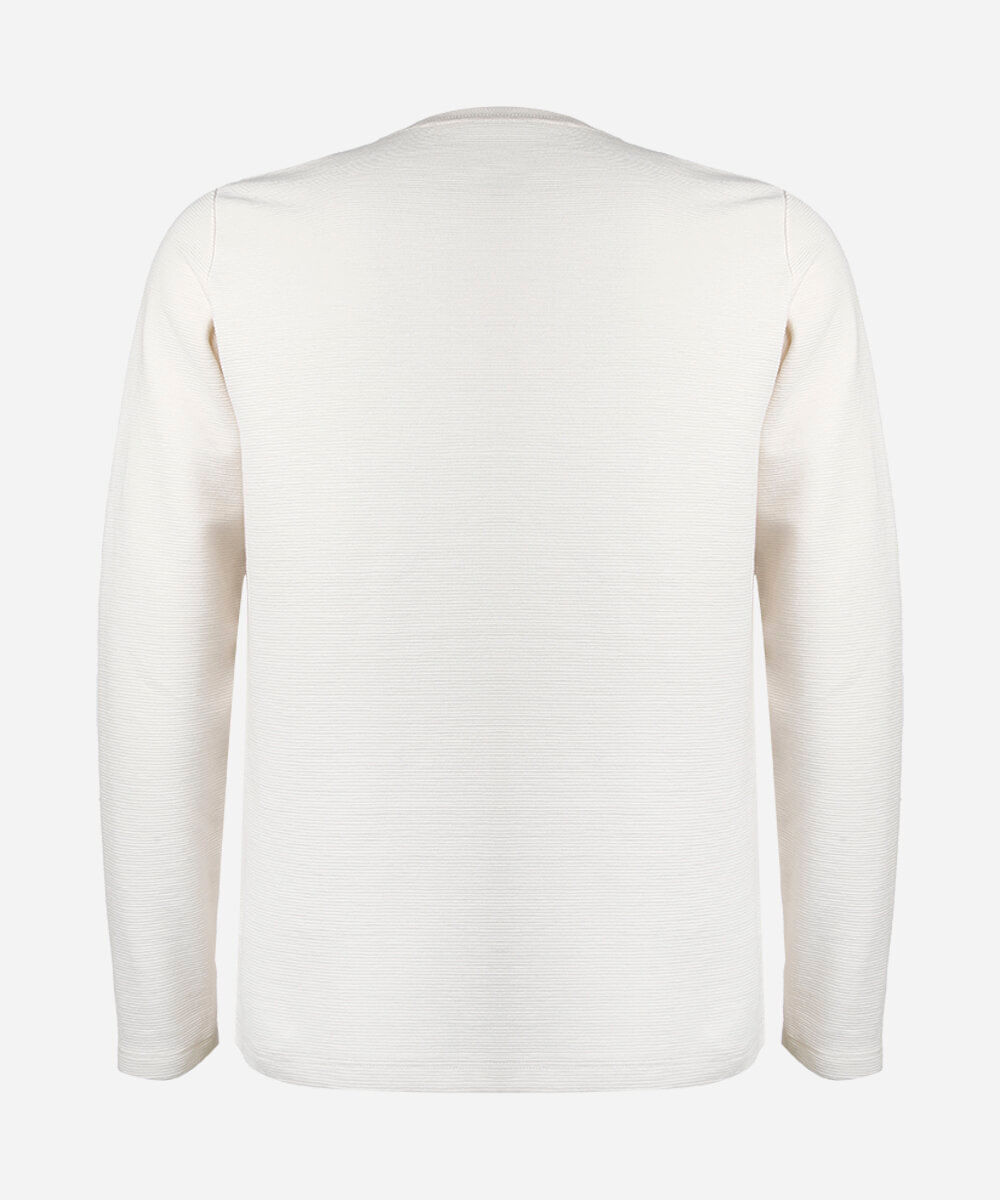 blusa juvenil manga longa canelada bege