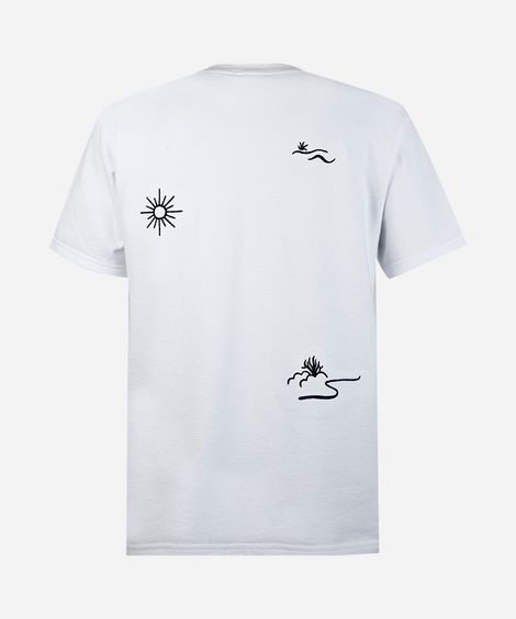 camiseta juvenil oversized bordado coqueiro off white