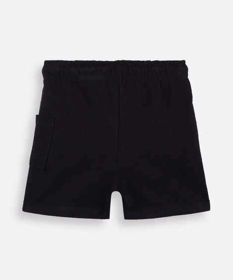 bermuda infantil de algodão cós elástico preta