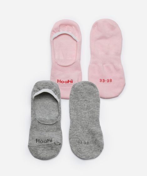 kit de 2 meias femininas invisíveis colorido