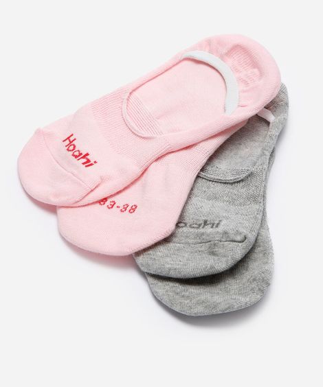 kit de 2 meias femininas invisíveis colorido