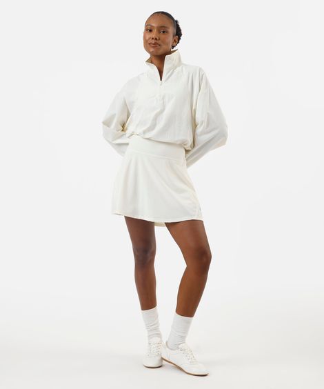 short saia feminino de poliamida esportivo ace off white