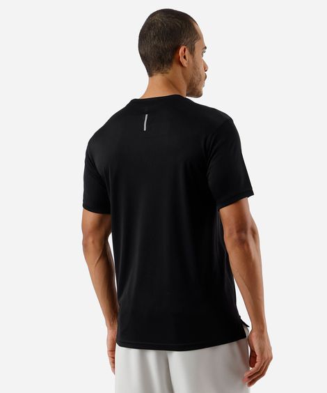 camiseta quadriculada esportiva preta