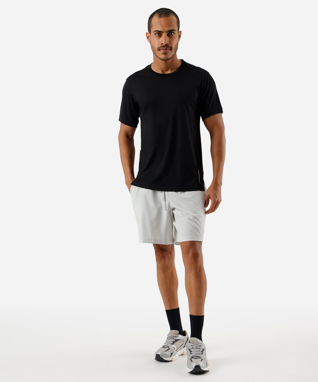 camiseta quadriculada esportiva ace preta