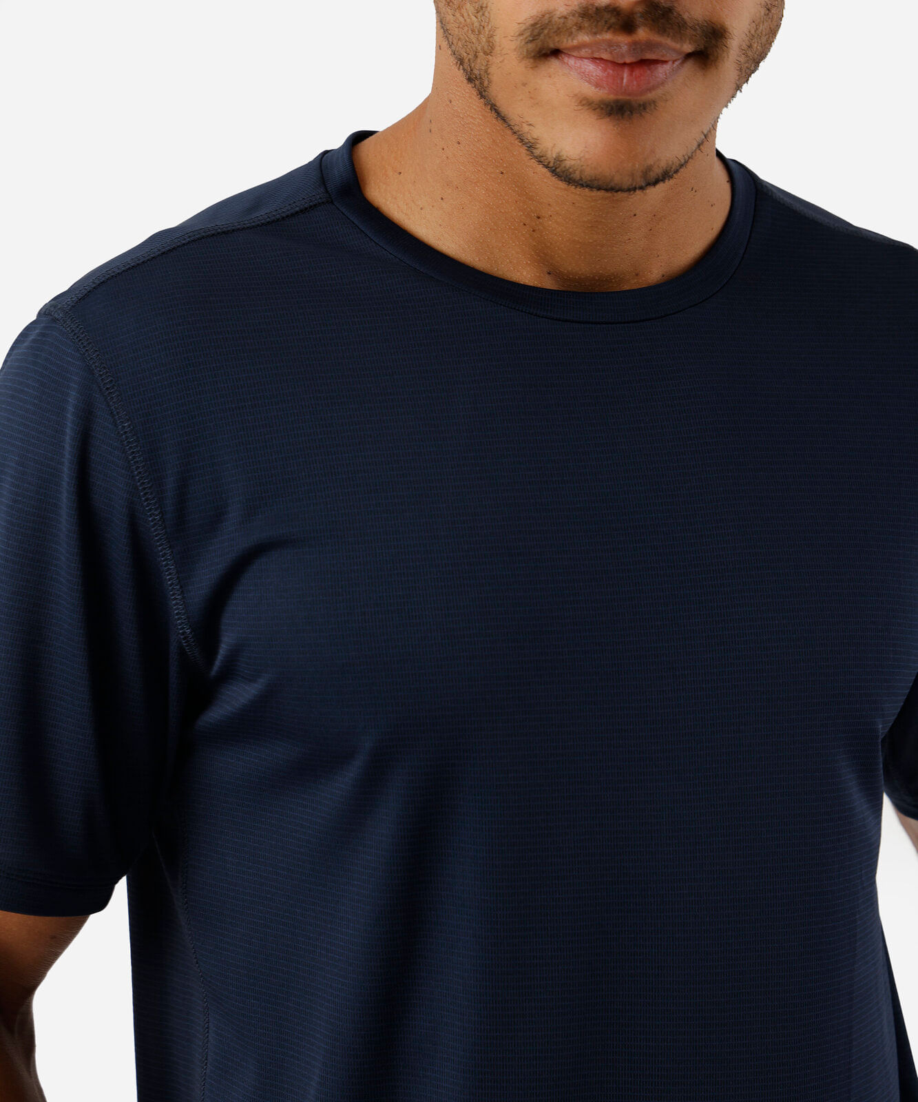 camiseta quadriculada esportiva azul