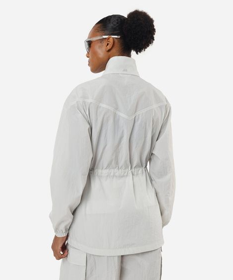 parka feminina esportiva ace texturizada cinza