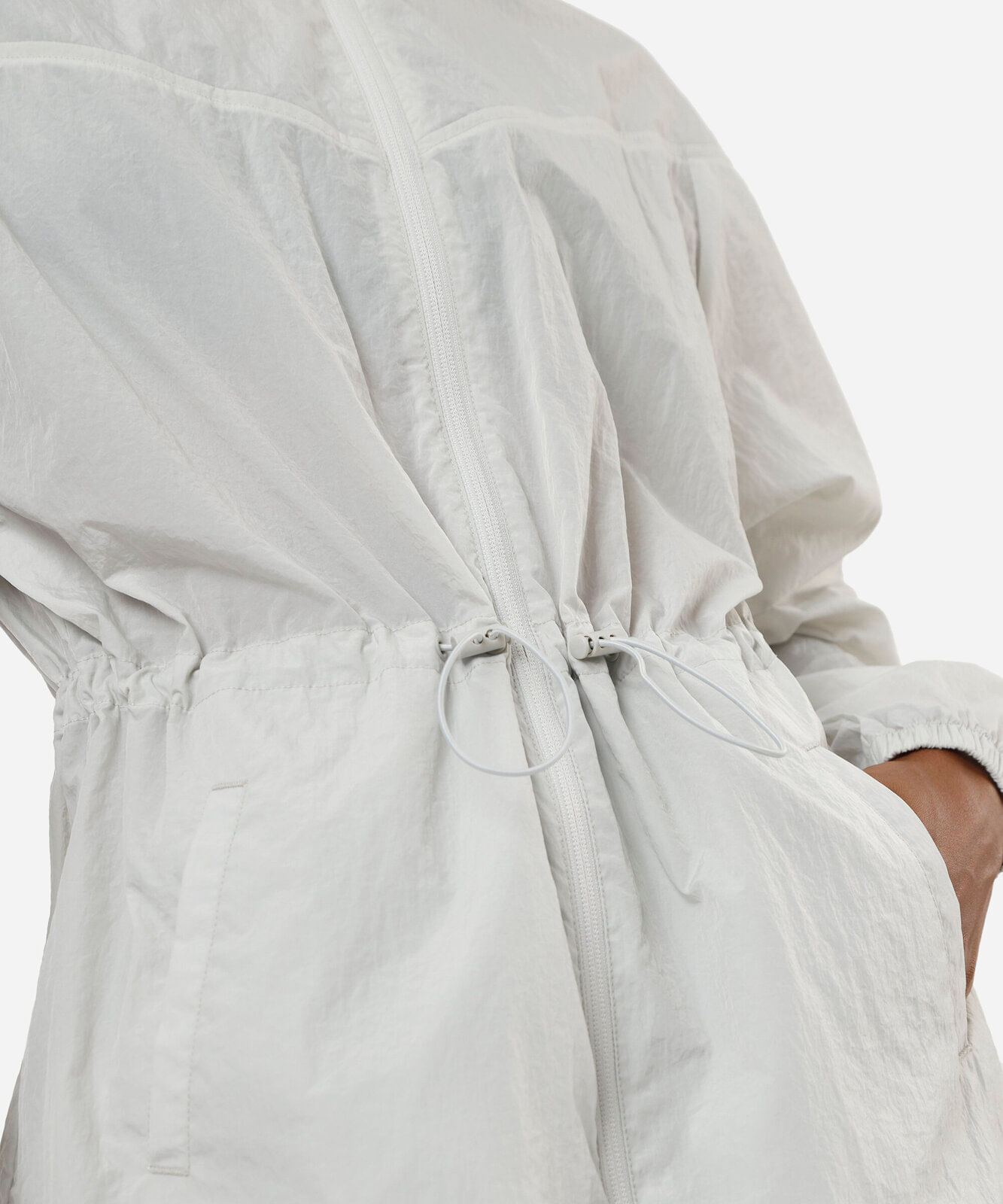 parka feminina esportiva texturizada cinza