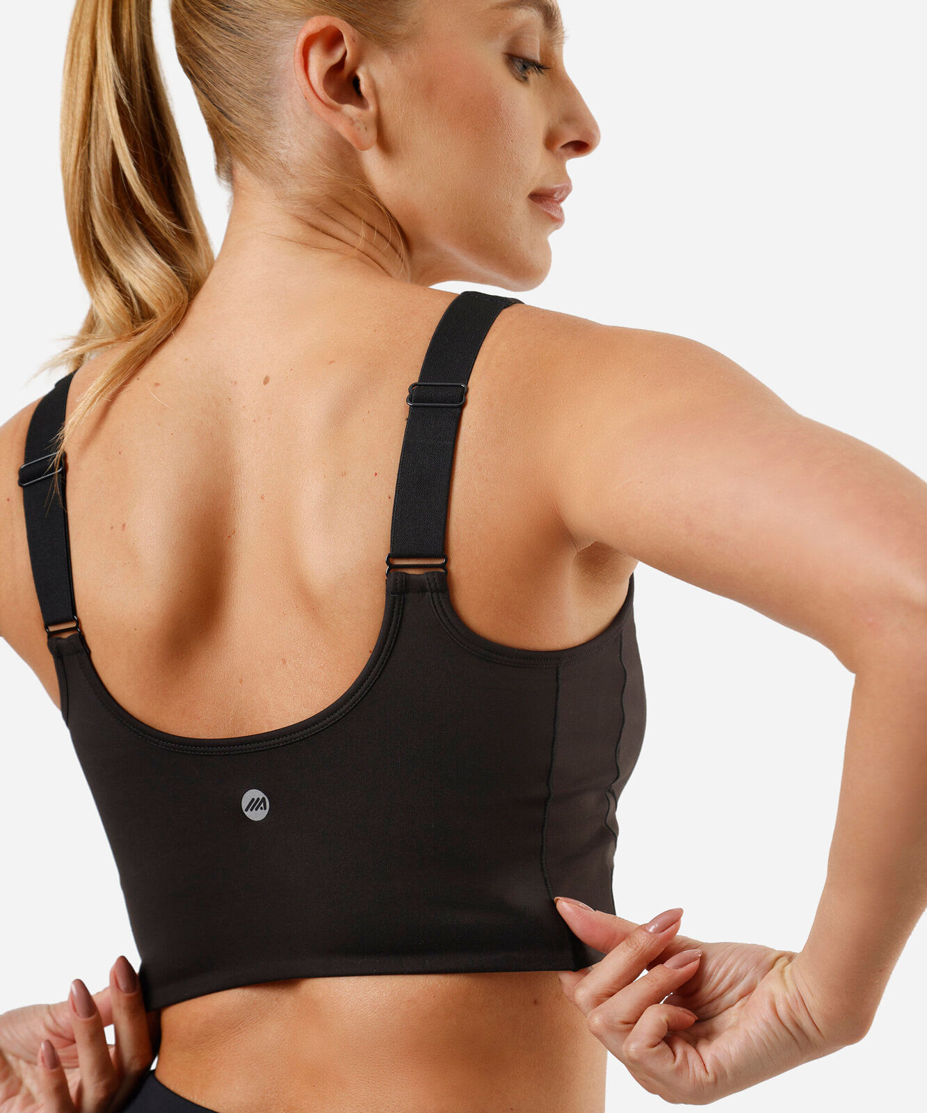 top feminino esportivo alça ajustável preto