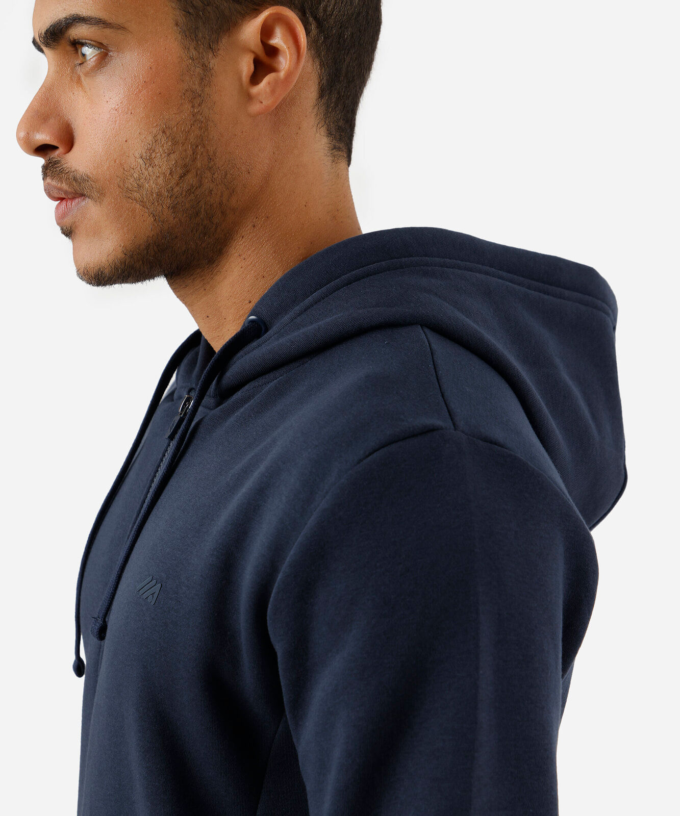 jaqueta masculina de moletom esportiva com capuz e bolso azul