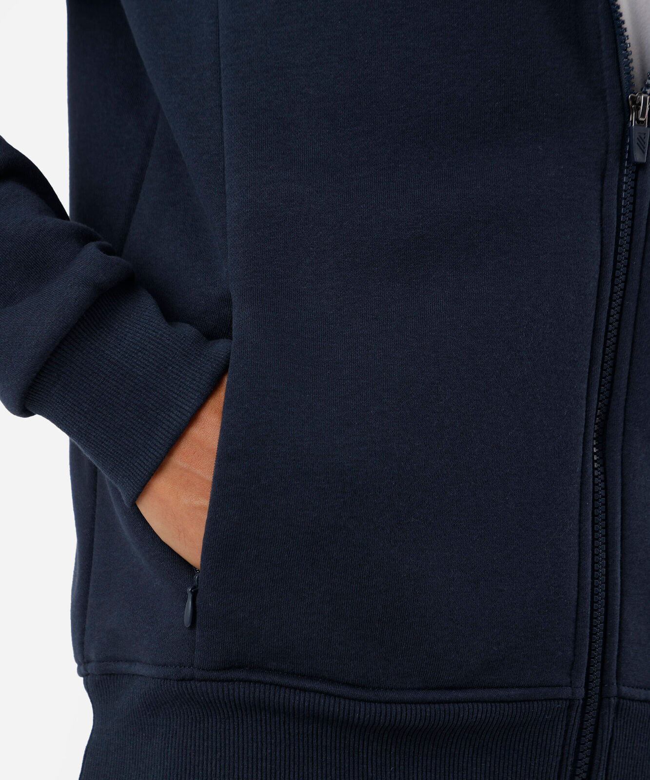 jaqueta masculina de moletom esportiva com capuz e bolso azul
