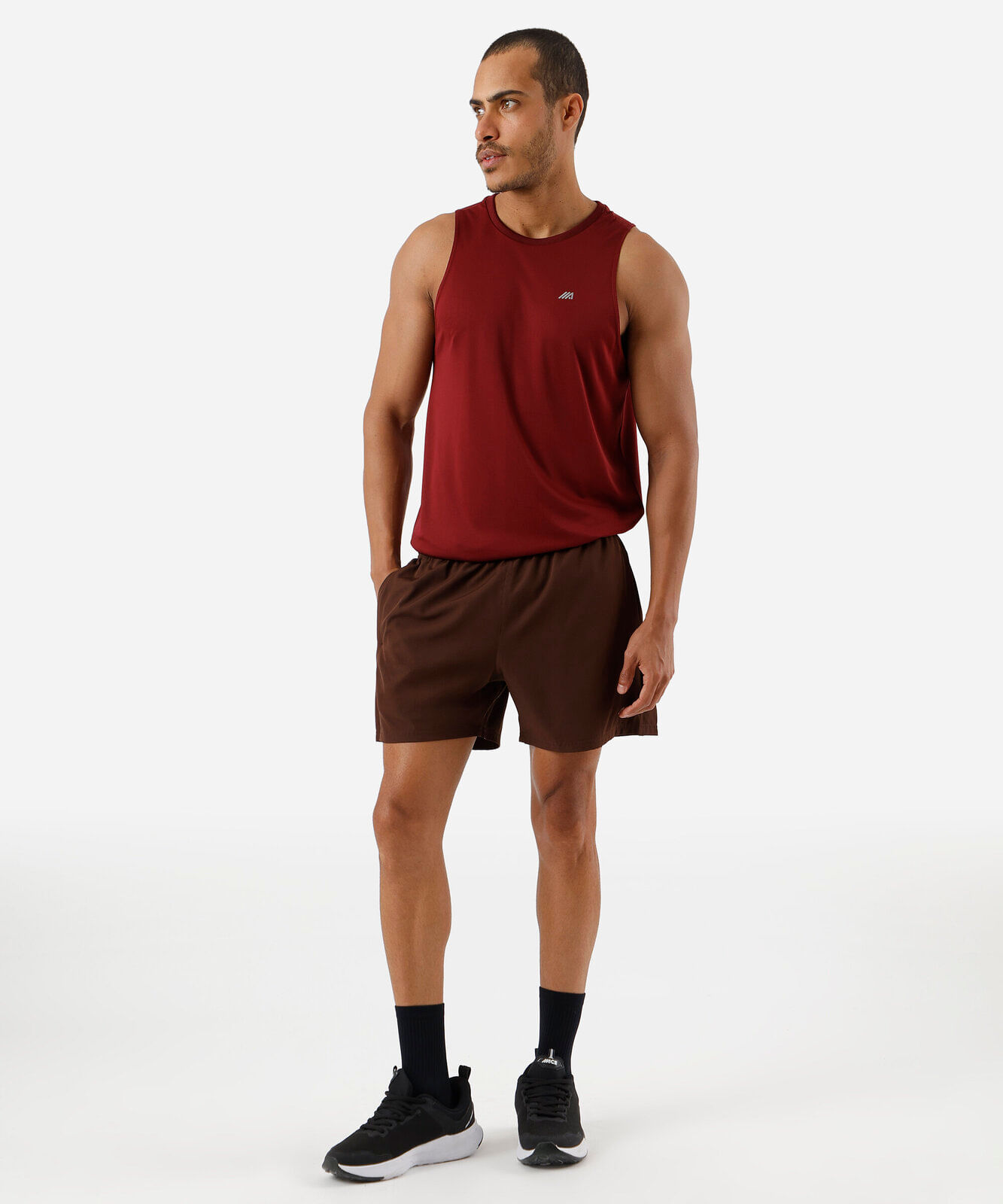 regata slim fit masculina esportiva vinho