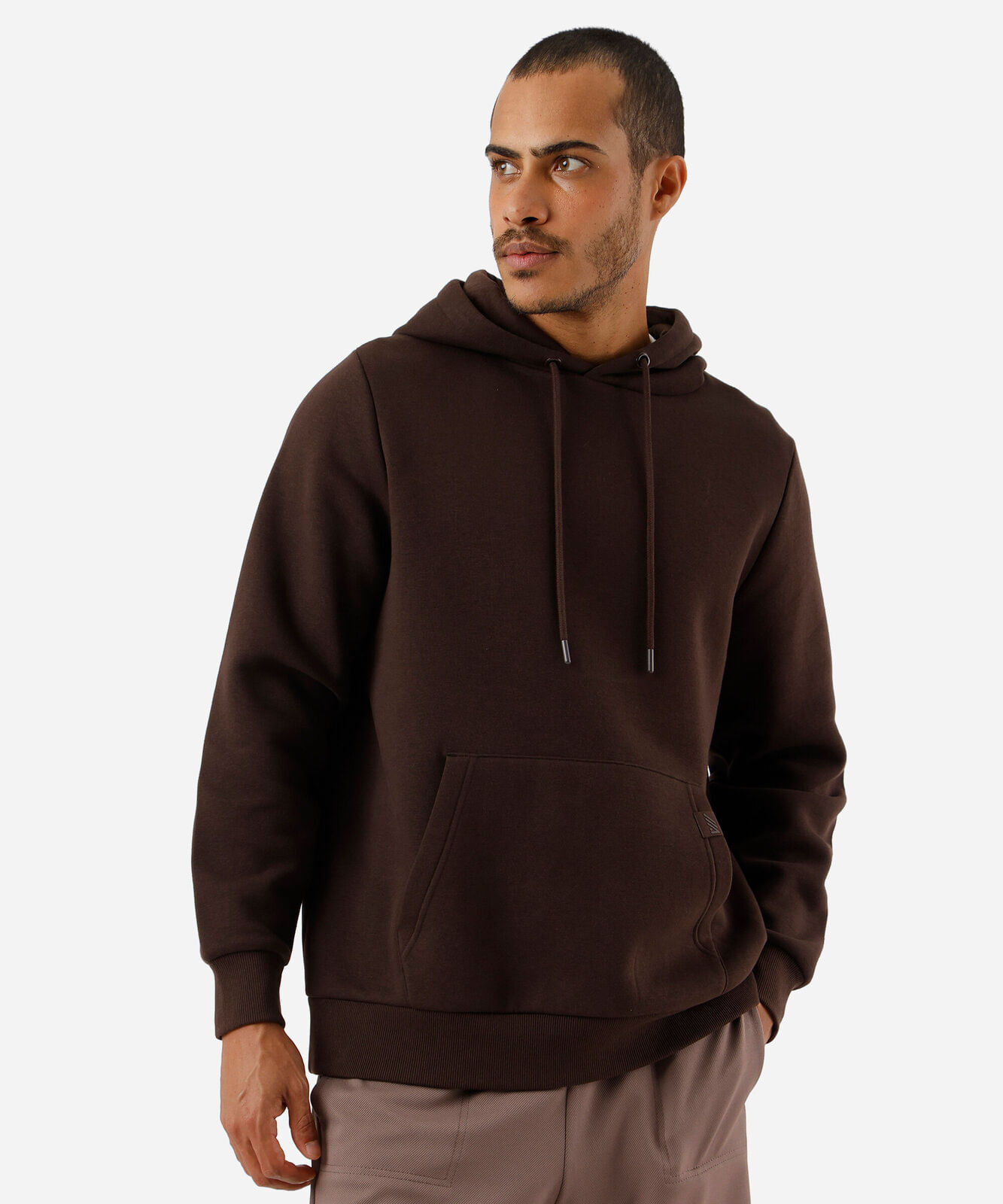 blusão oversized masculina de moletom esportivo ace marrom
