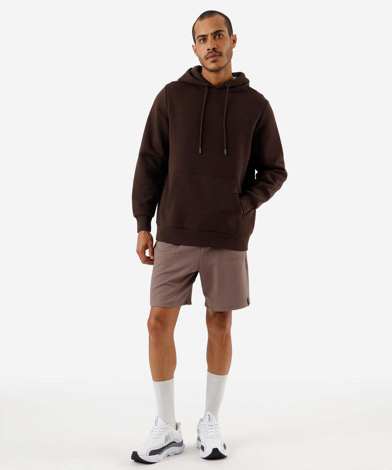 blusão oversized masculina de moletom esportivo ace marrom