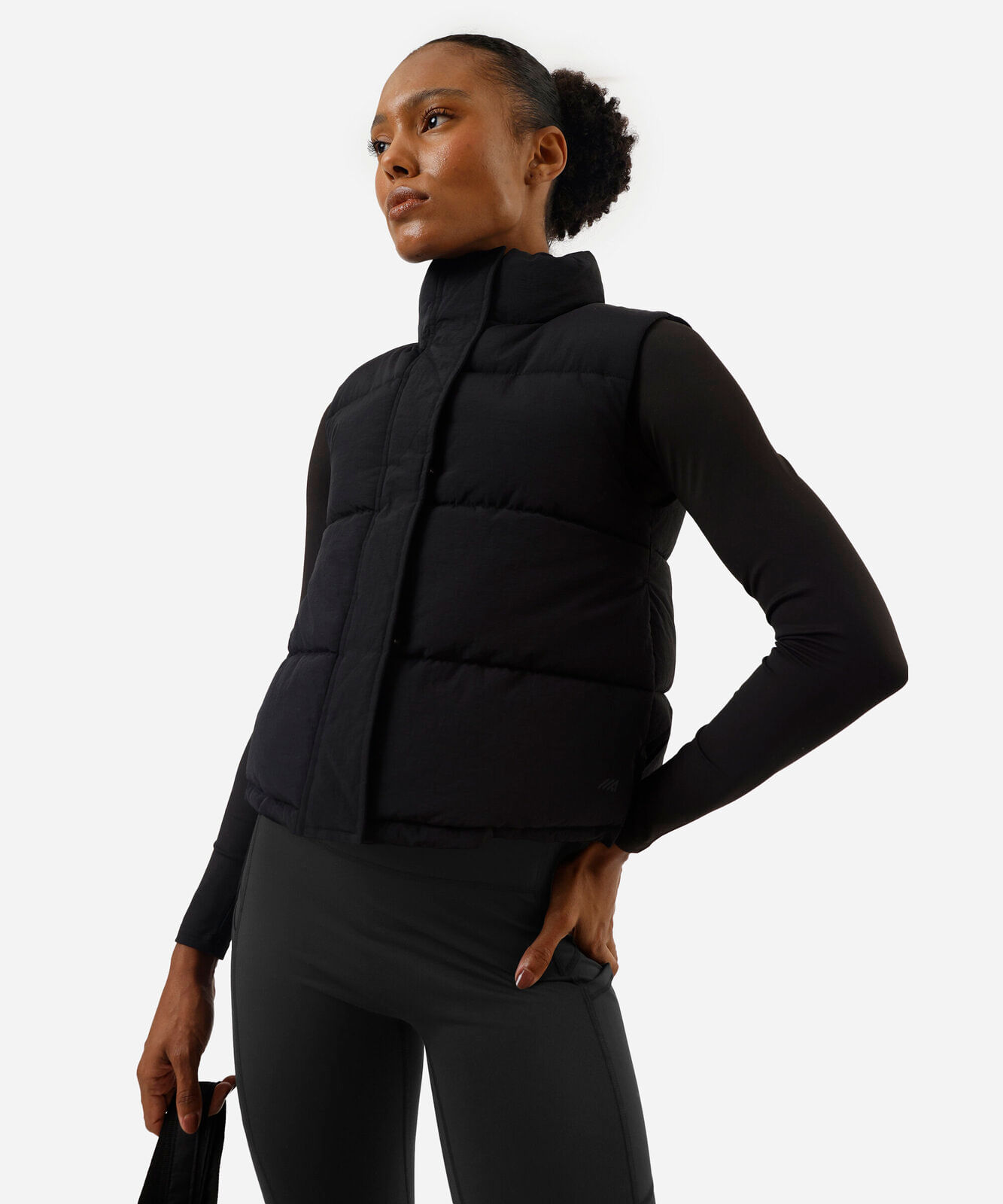 colete puffer feminino esportivo oversized preto