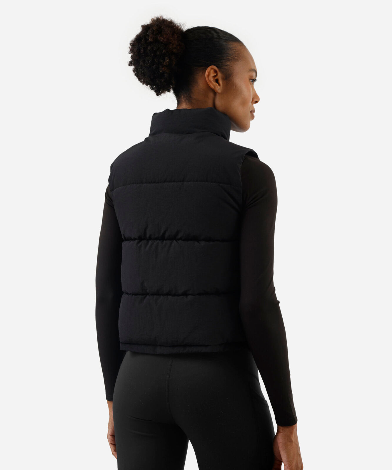 colete puffer feminino esportivo oversized preto