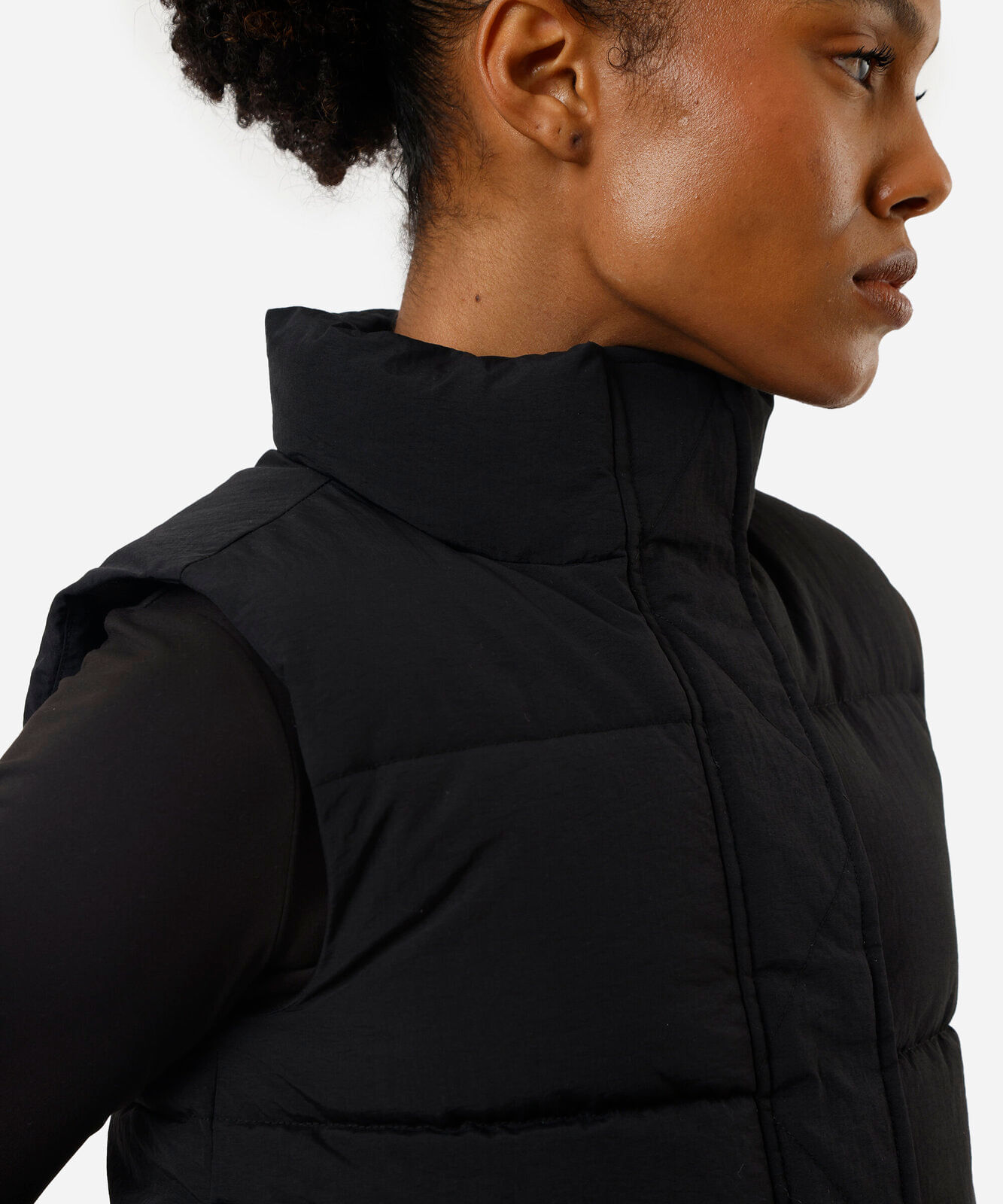 colete puffer feminino esportivo oversized preto