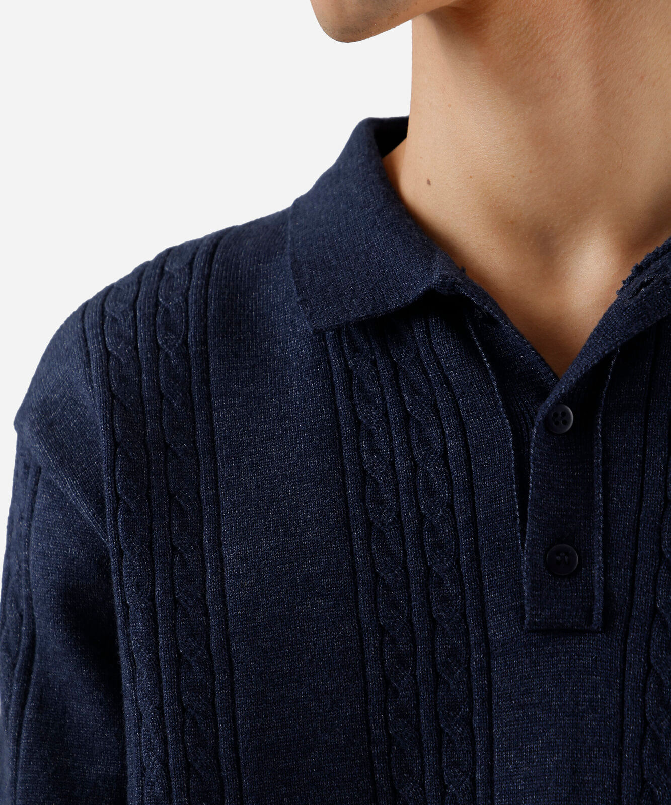 polo box fit masculina texturizada azul