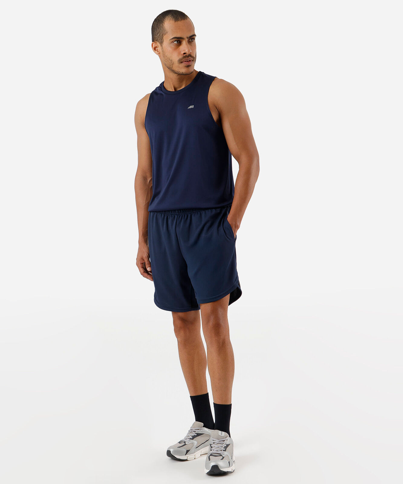 regata slim fit masculina esportiva azul