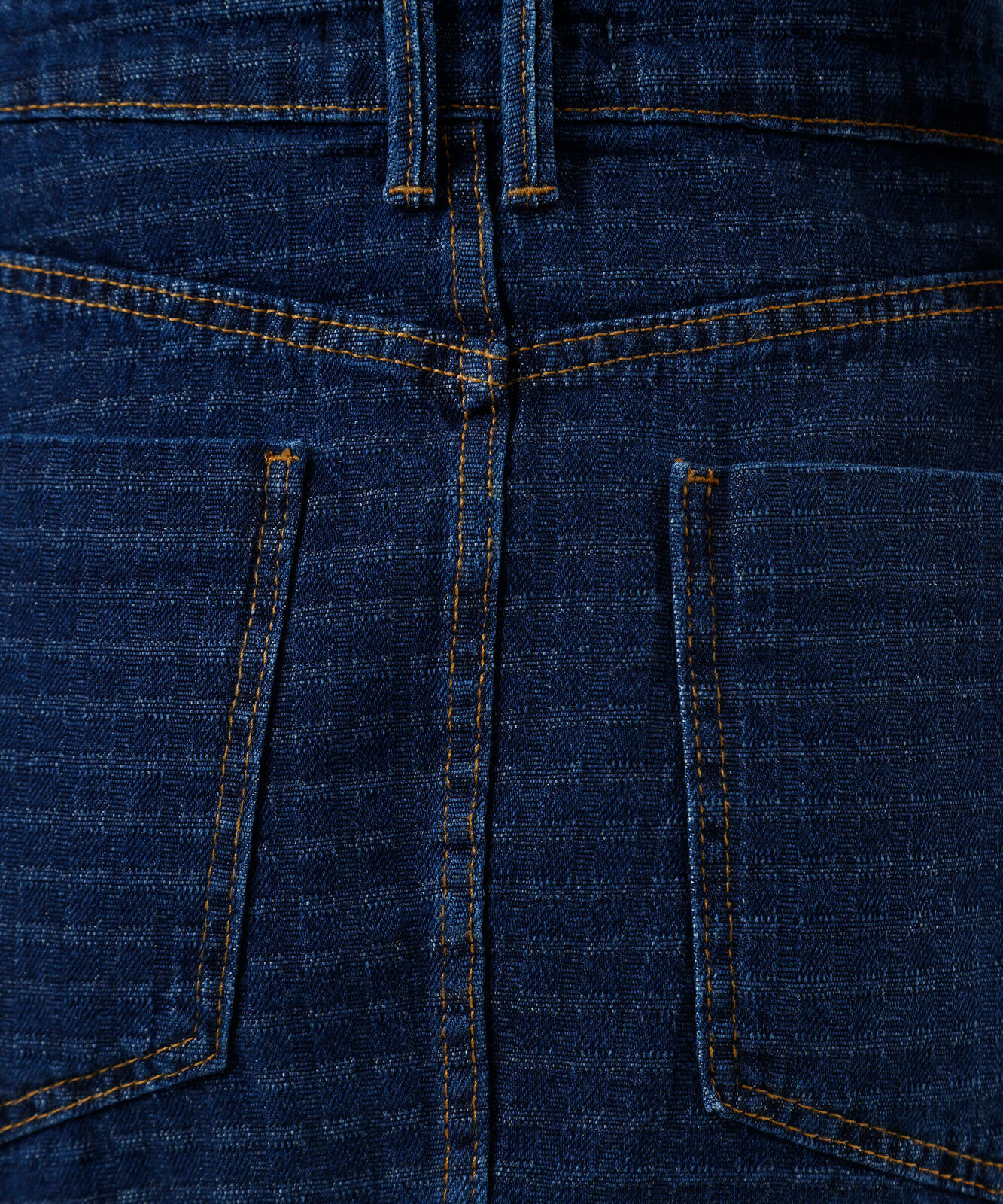 minissaia feminina jeans xadrez cintura média azul