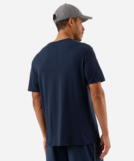 camiseta masculina manga curta azul