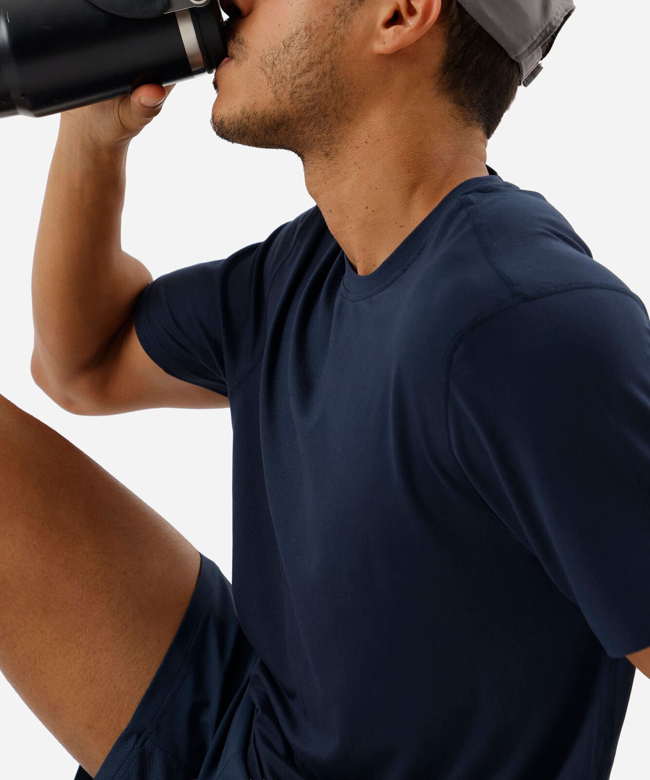 camiseta masculina manga curta azul